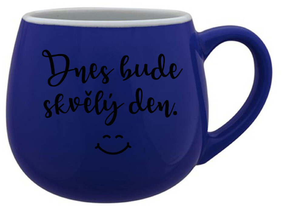 DNES BUDE SKVĚLÝ DEN. - modrý keramický hrníček 300 ml - main (0)