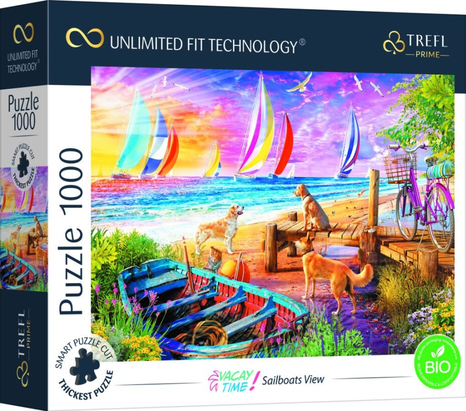 Puzzle prémiové Výhled na moře s lodí 1000 dílků - Trefl - main (0)