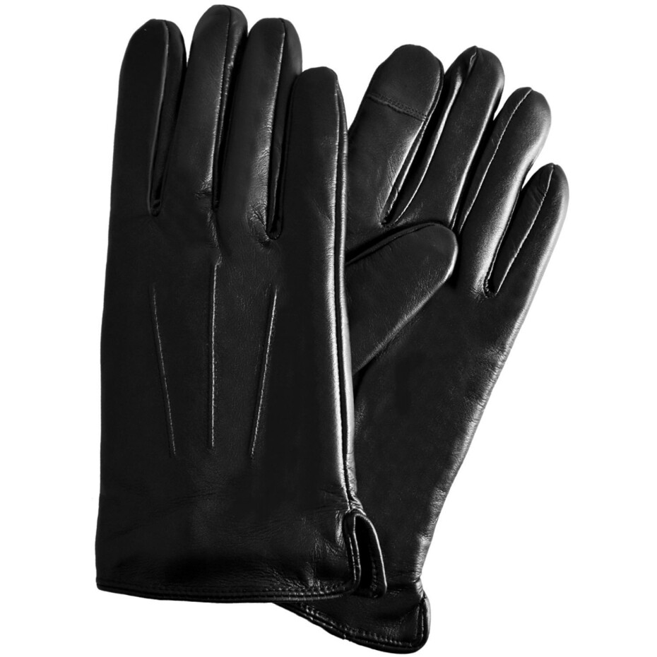 Semiline Dámské kožené antibakteriální rukavice P8207 Black XL - main (1)