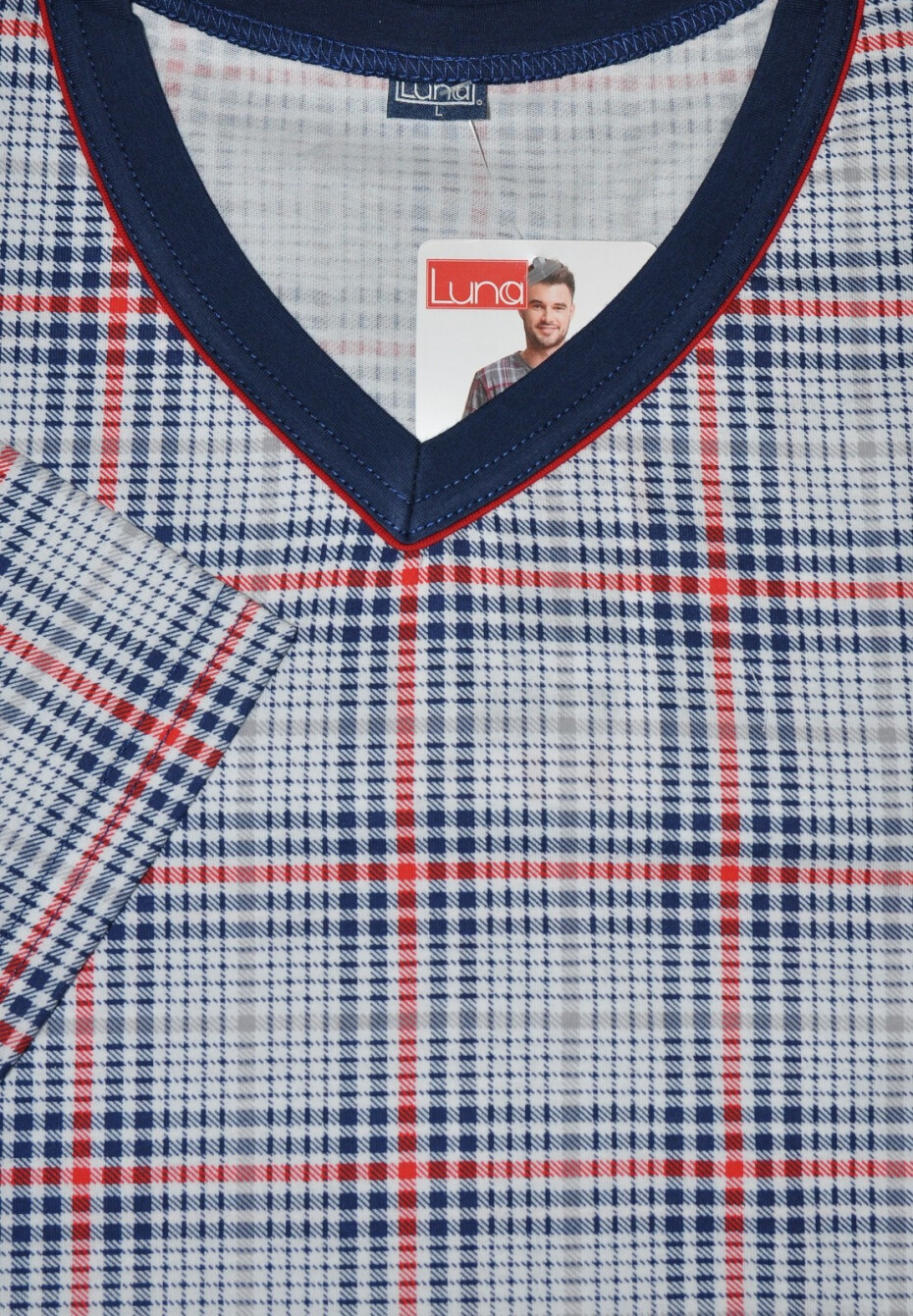 Pánské pyžamo Luna 793 M-2XL kr/r modrá M - main (21)
