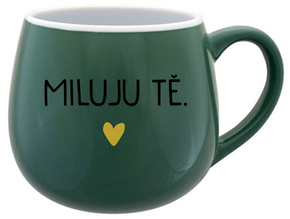 MILUJU TĚ. - zelený keramický hrníček 300 ml - main (0)