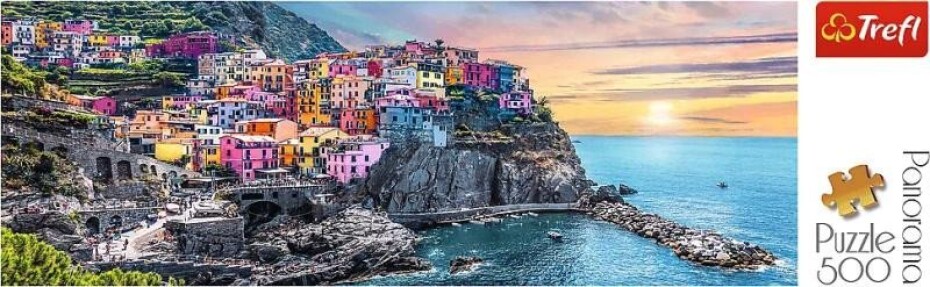 Trefl Puzzle Vernazza při západu slunce, Itálie 500 dílků Panoramatické - main (0)