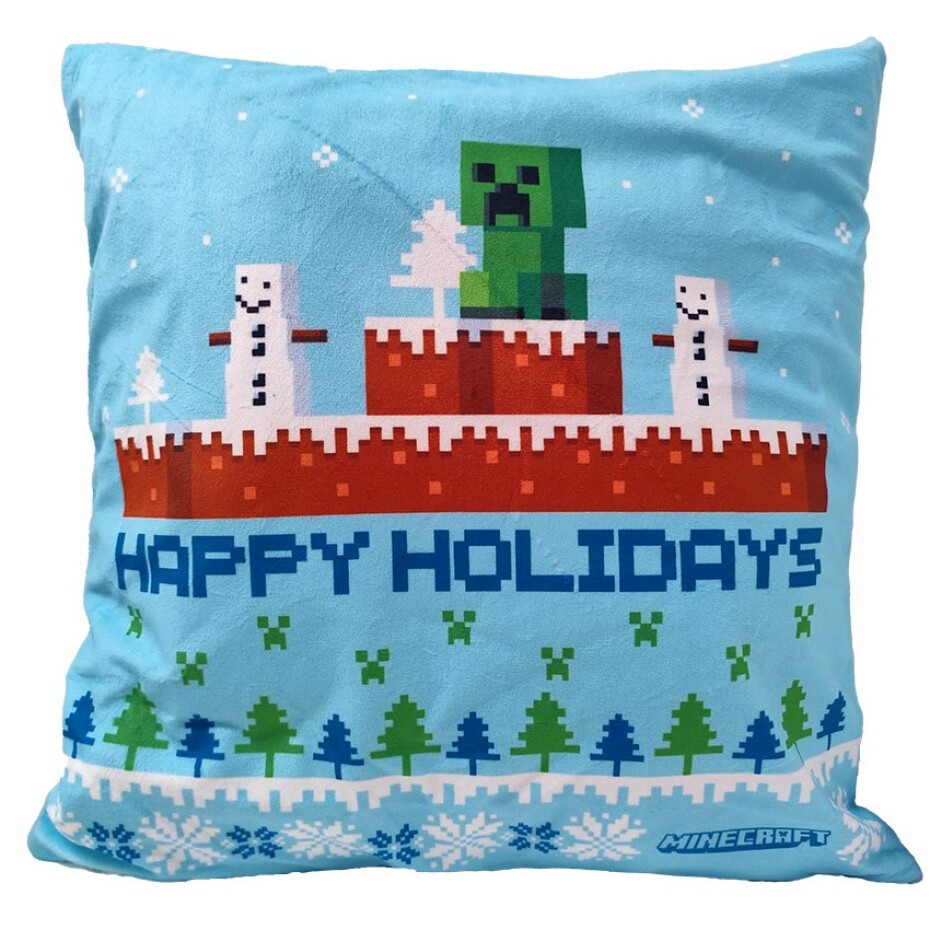 Vánoční polštářek Minecraft Sněhulák a Creeper - main (0)