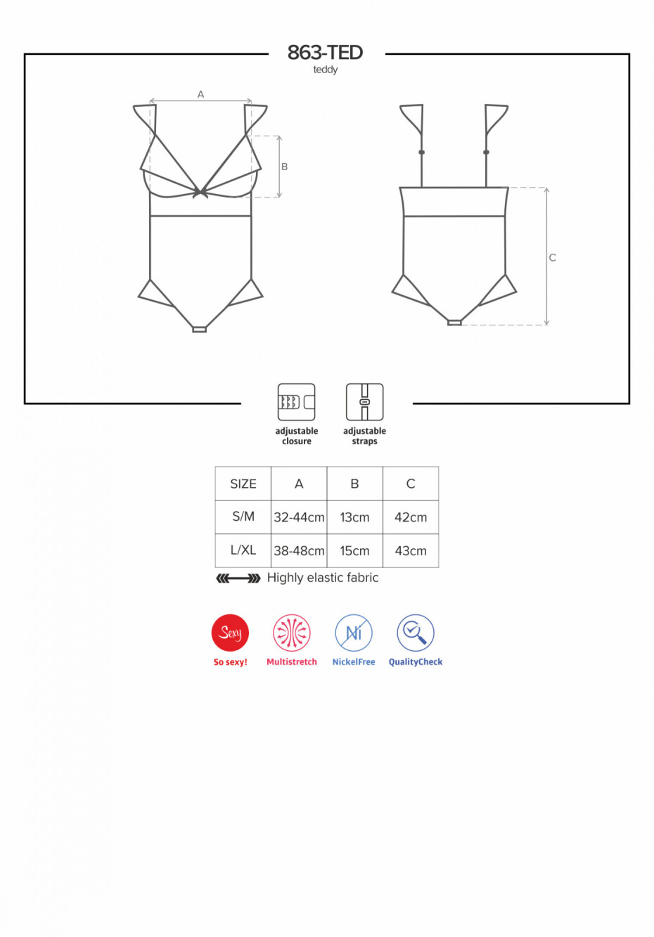 Krásné body 863 - TED - Obsessive červená S/M - main (1)