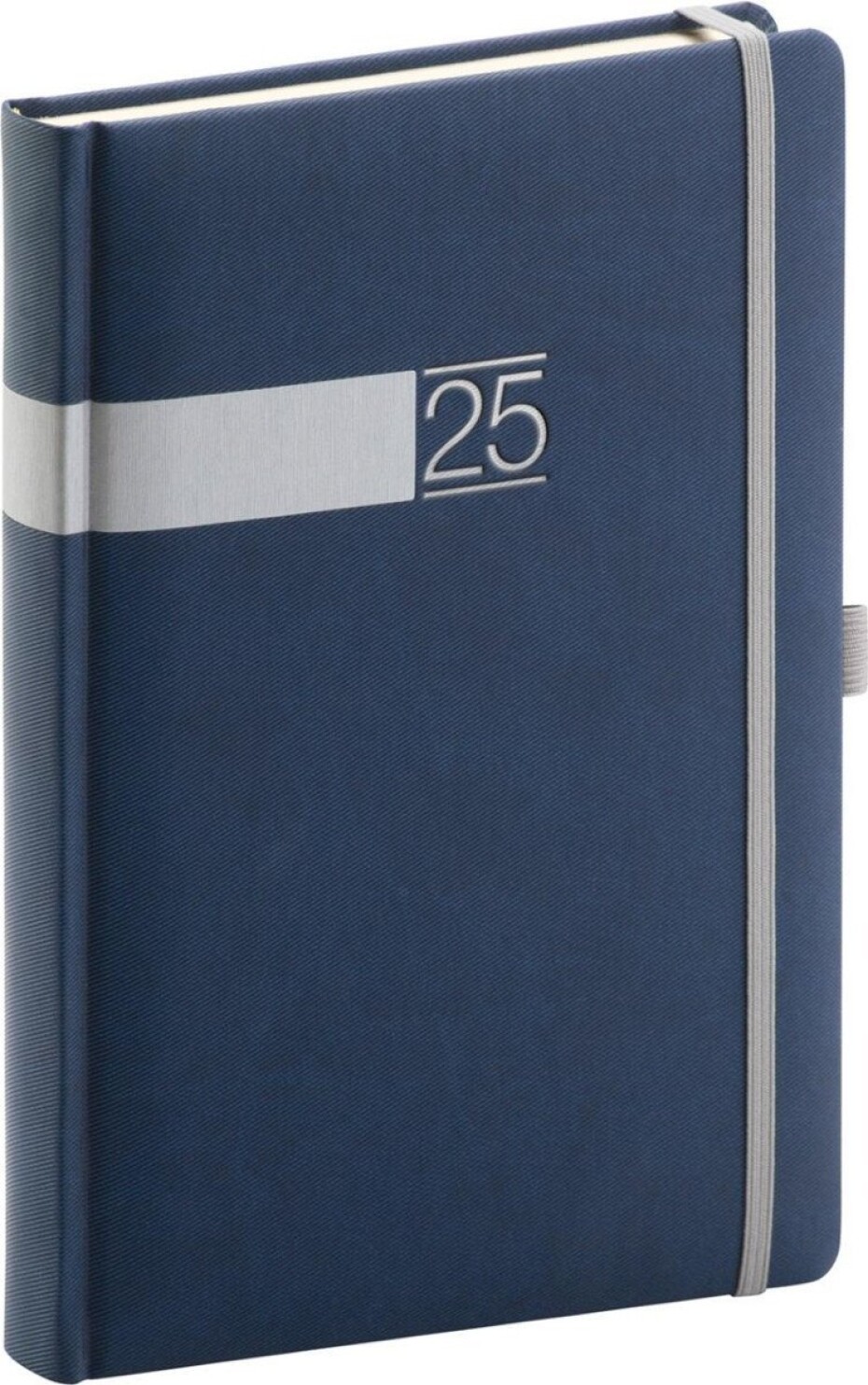 Diář 2025: Twill - modrostříbrný, denní, 15 × 21 cm - main (0)