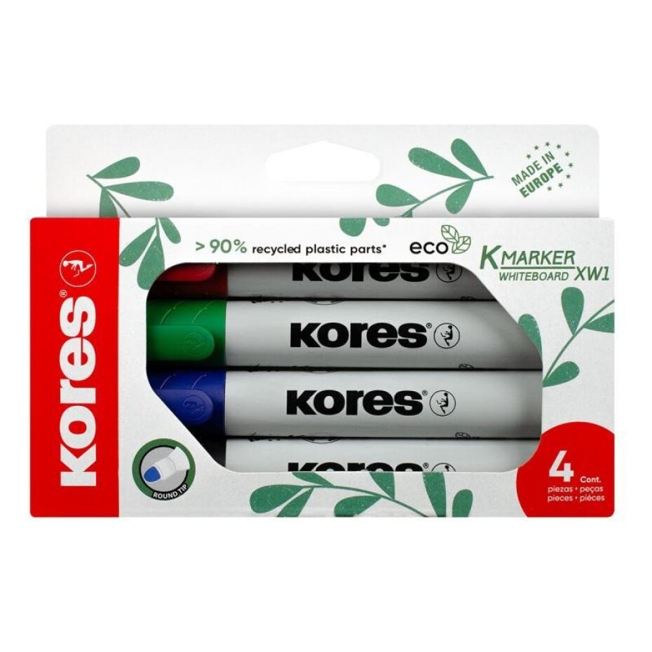 Kores Popisovač Eco K-Marker - 4 barvy (černá, červená, modrá, zelená) - main (0)
