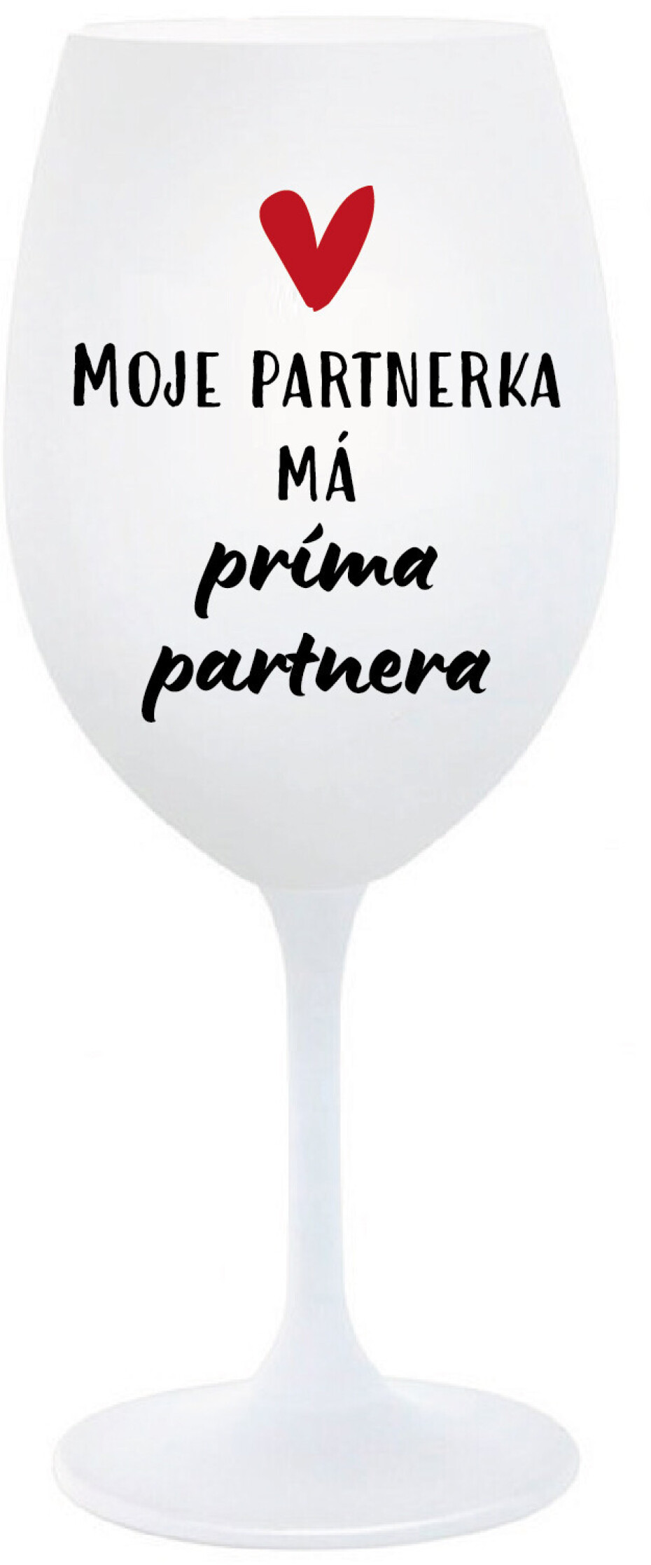 MOJE PARTNERKA MÁ PRÍMA PARTNERA - bílá  sklenice na víno 350 ml - main (0)