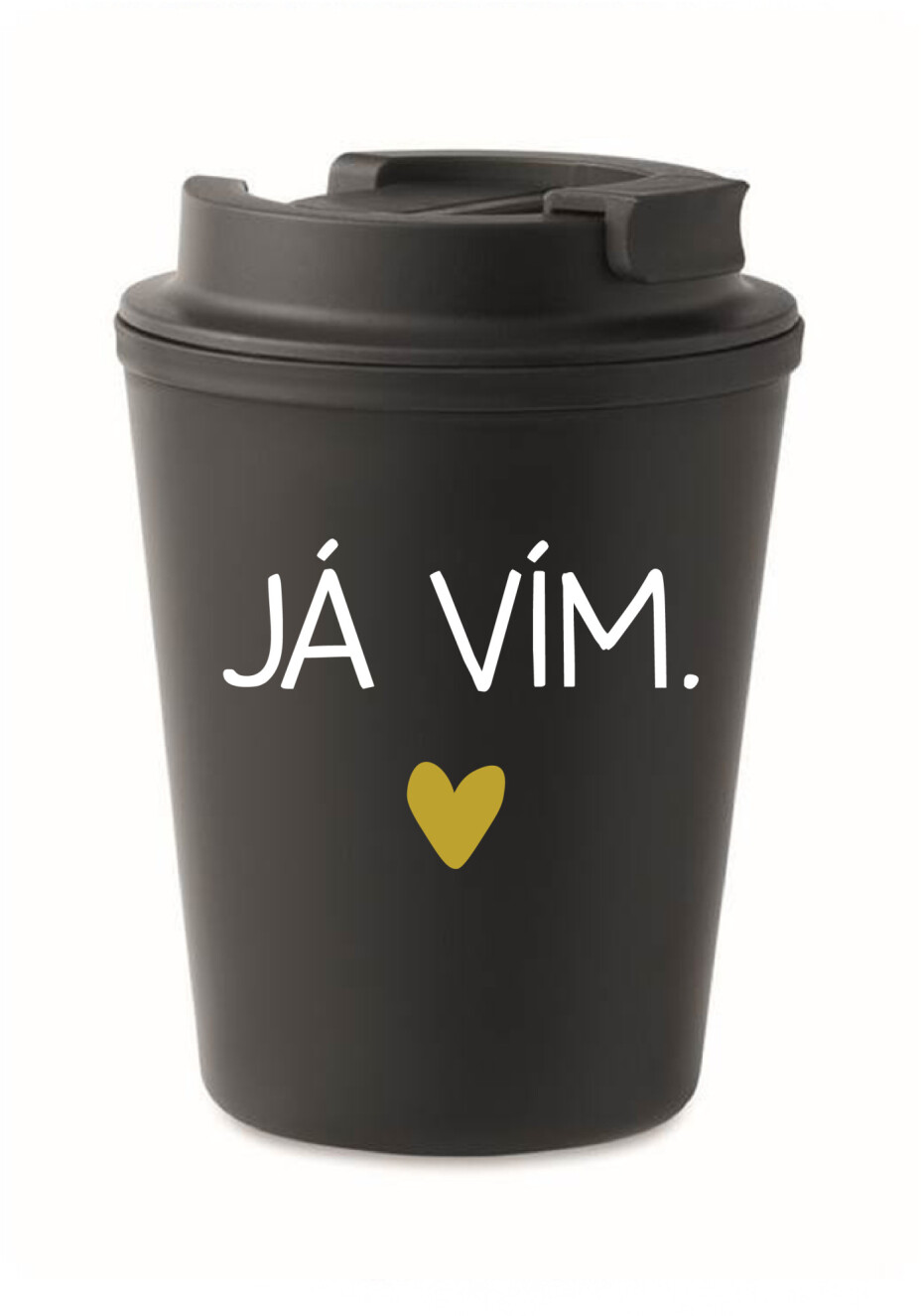 JÁ VÍM. - černý termohrnek 300 ml - main (0)