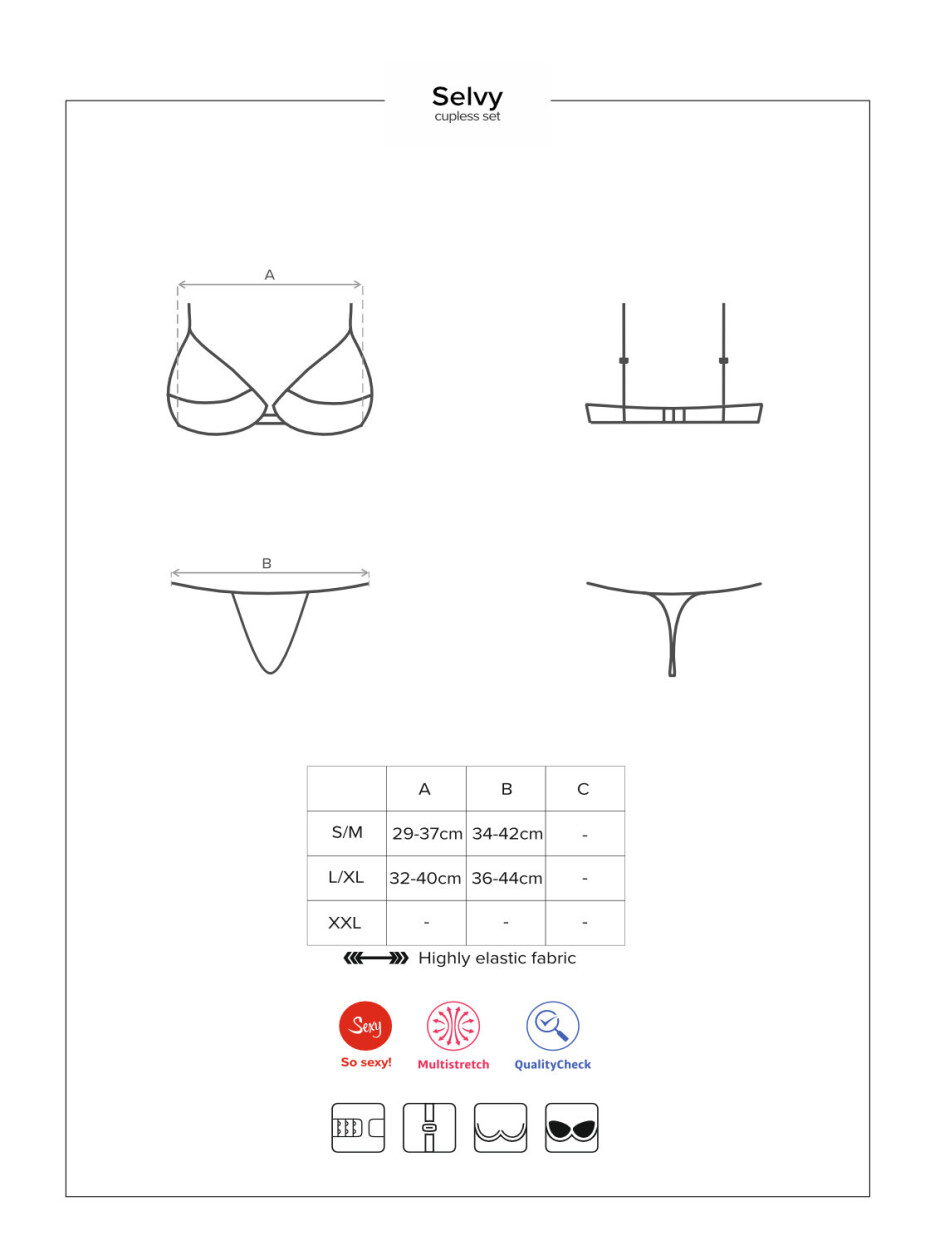 Divoký set otevřený Selvy cupless set - Obsessive L/XL originál - main (1)