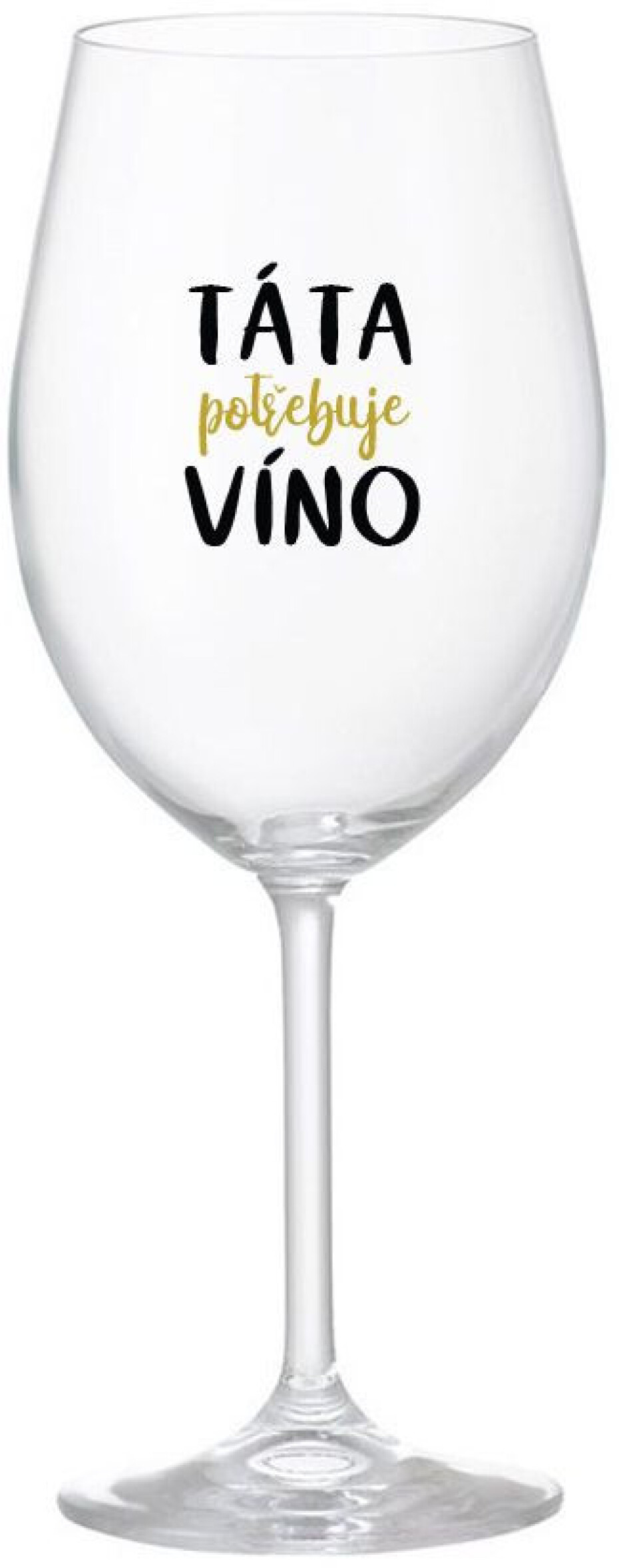 TÁTA POTŘEBUJE VÍNO - čirá sklenice na víno 350 ml - main (0)