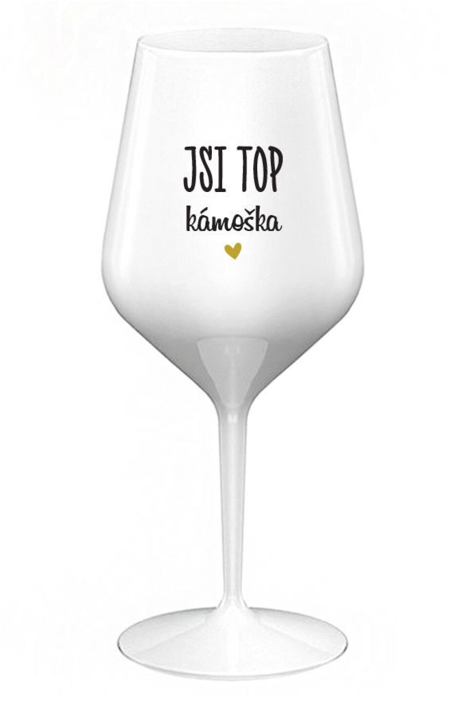 JSI TOP KÁMOŠKA - bílá nerozbitná sklenice na víno 470 ml - main (0)