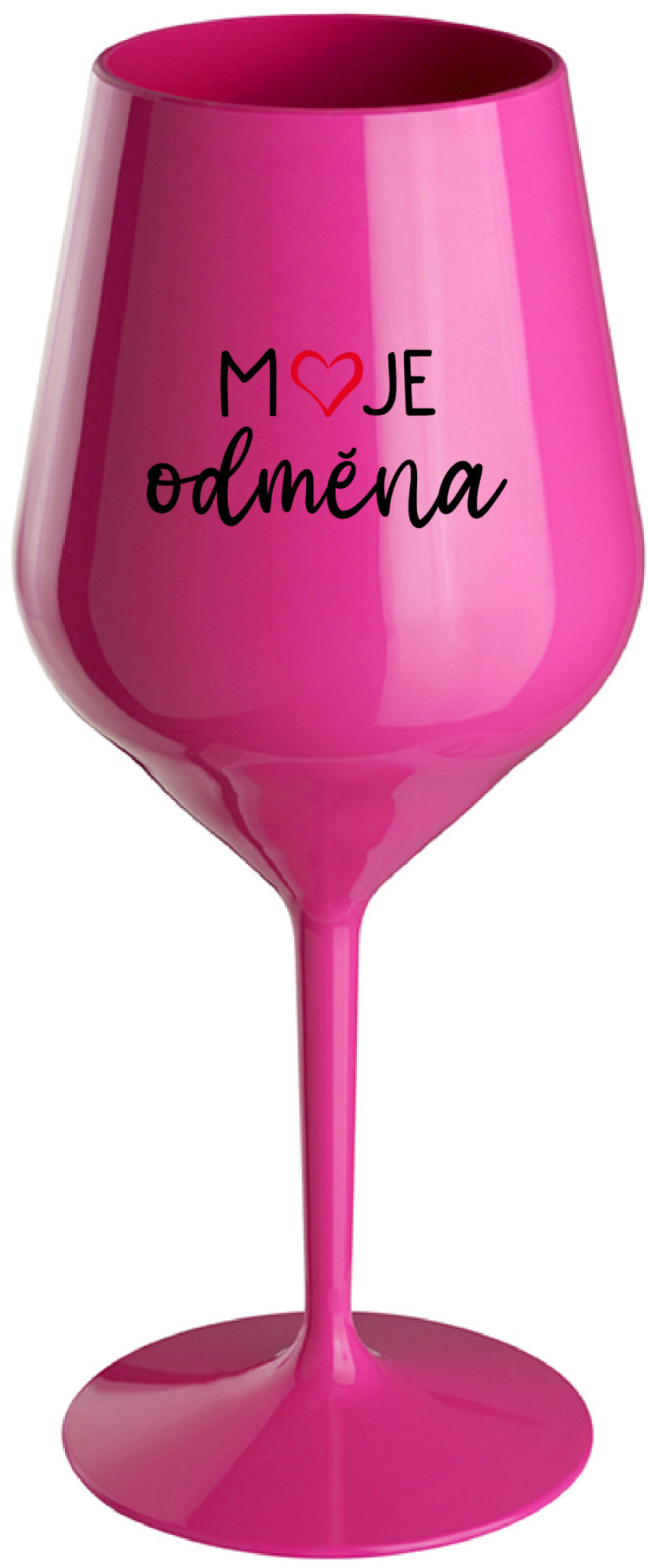 MOJE ODMĚNA - růžová nerozbitná sklenice na víno 470 ml - main (0)