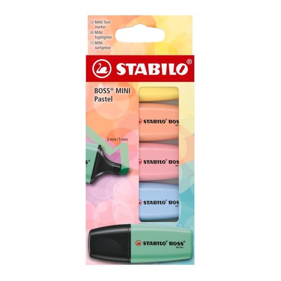 Zvýrazňovač STABILO BOSS MINI Pastel - sada 5 ks - main (0)
