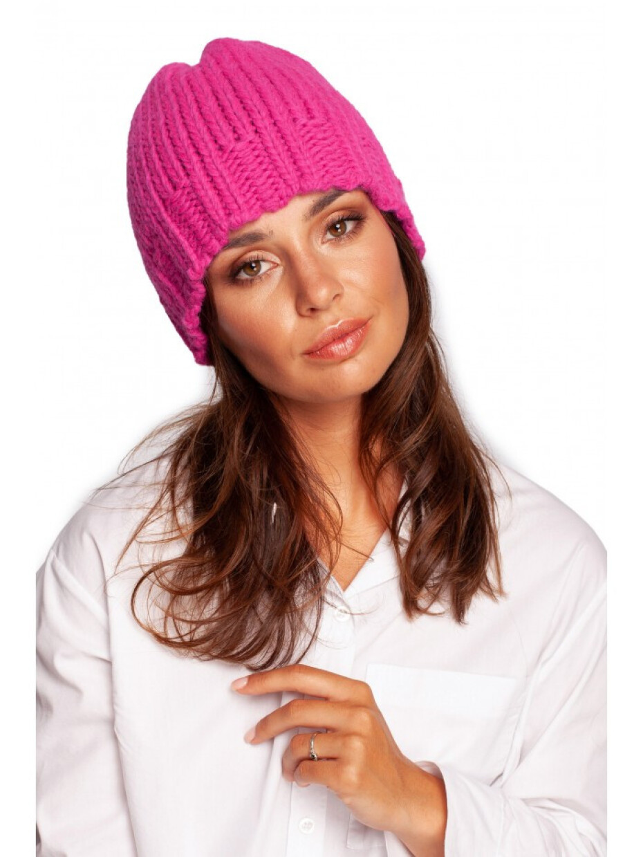 BK100 Čepice Beanie s žebrovaným lemem - růžová EU UNI - main (0)