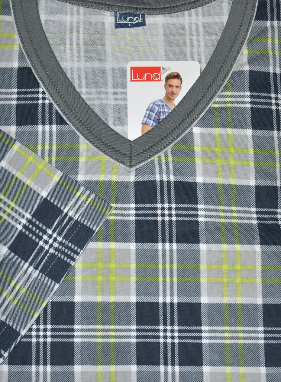 Pánské pyžamo Luna 793 M-2XL kr/r modrá M - main (20)