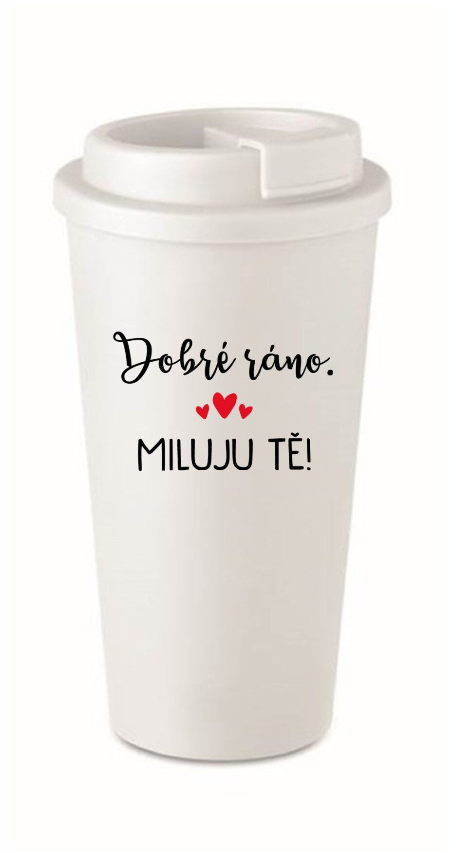 DOBRÉ RÁNO. MILUJU TĚ! - bílý termohrnek 475 ml - main (0)