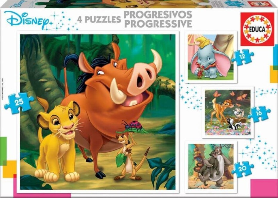 Puzzle Disney pohádky 4v1 (12,16,20,25 dílků) - main (0)