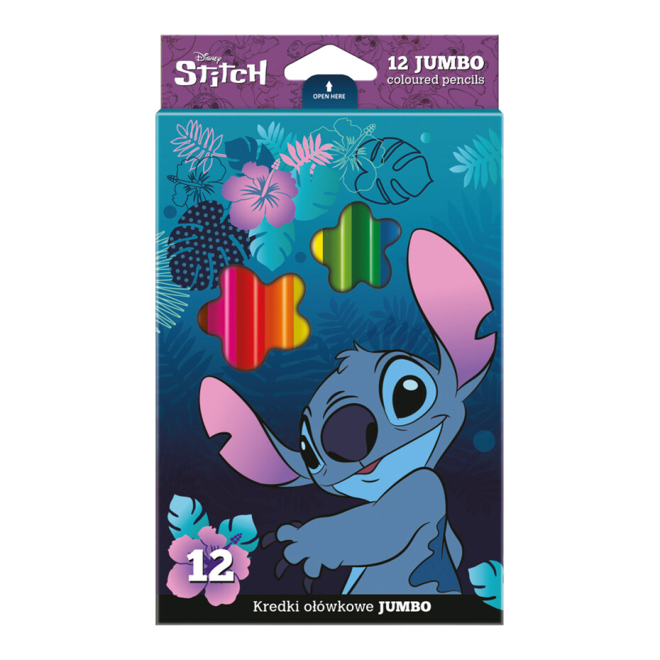 Colorino pastelky trojhranné JUMBO Stitch, 12 barev - main (0)