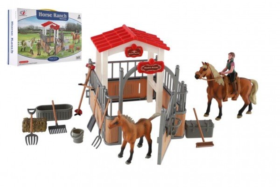 Sada koňská farma plast s doplňky v krabici 30x19x7cm - main (0)