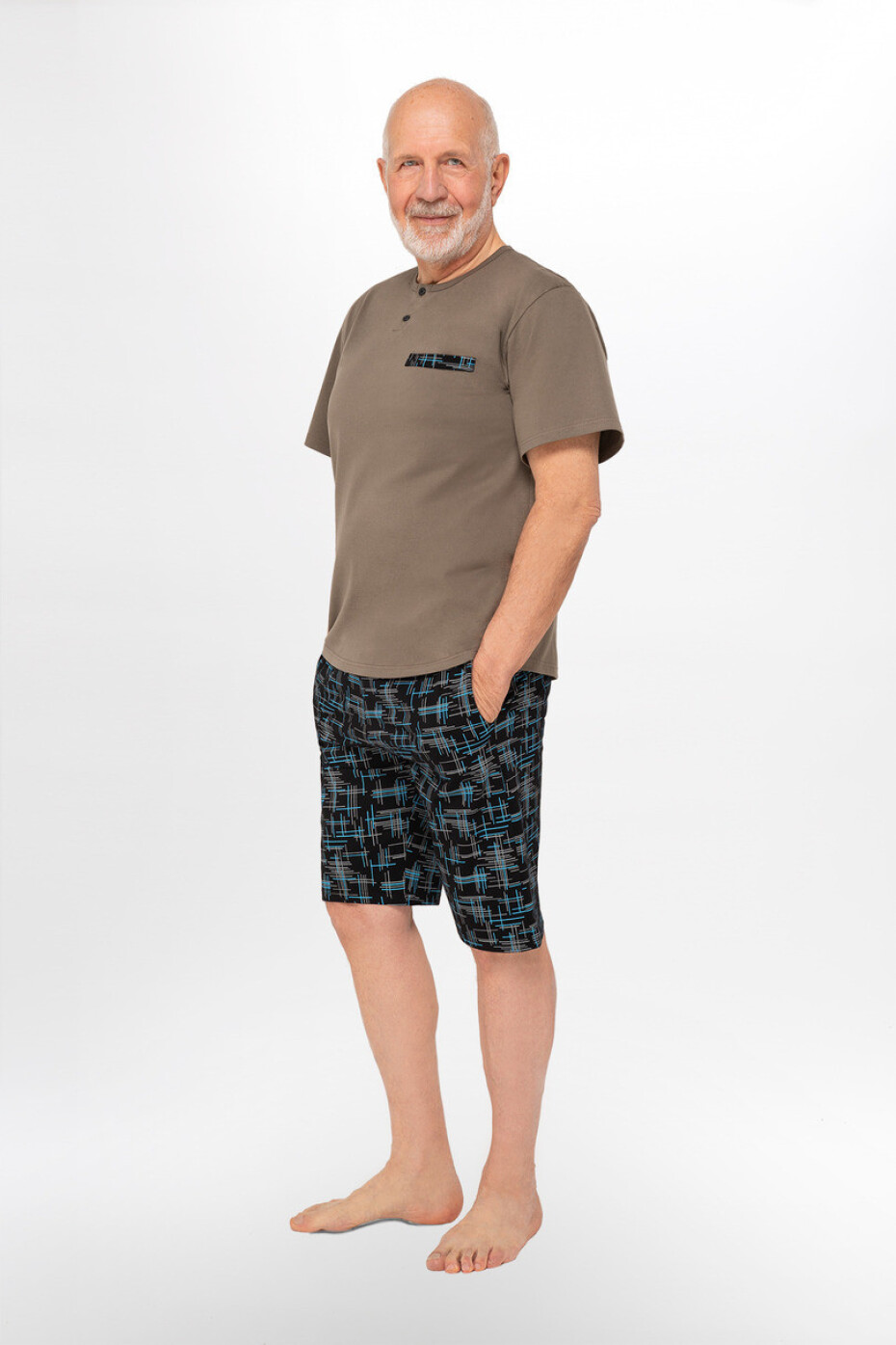 Pánské pyžamo 411 ERYK khaki M - main (2)