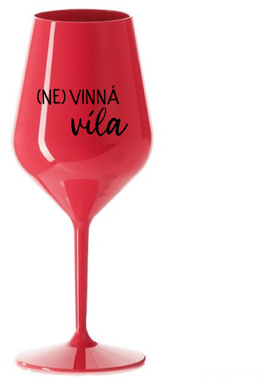 (NE)VINNÁ VÍLA - červená nerozbitná sklenice na víno 470 ml - main (0)