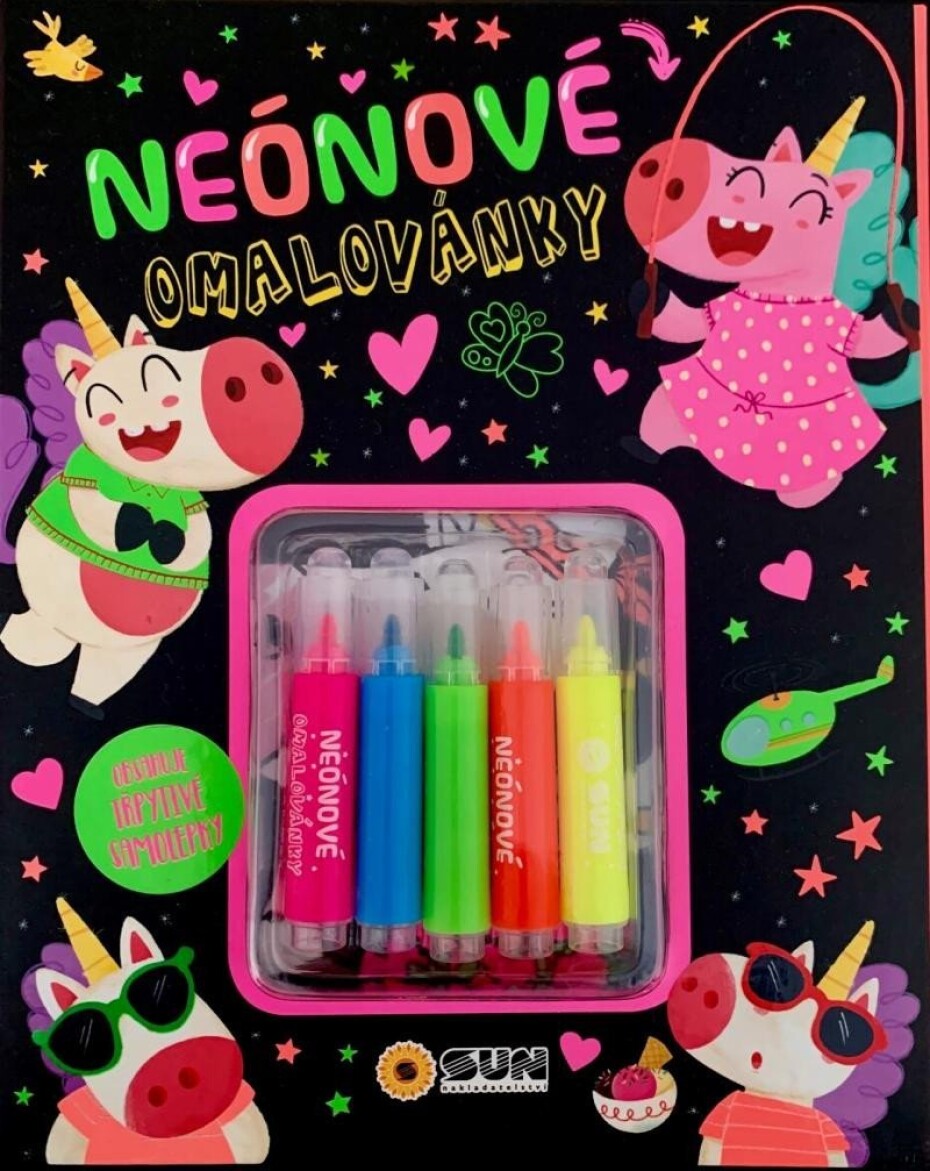 Neonové omalovánky se třpytivými samolepkami a fixami - main (0)