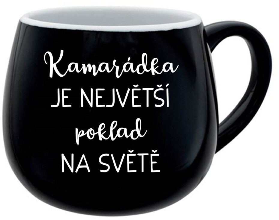 KAMARÁDKA JE NEJVĚTŠÍ POKLAD NA SVĚTĚ - černý keramický hrníček 300 ml - main (0)