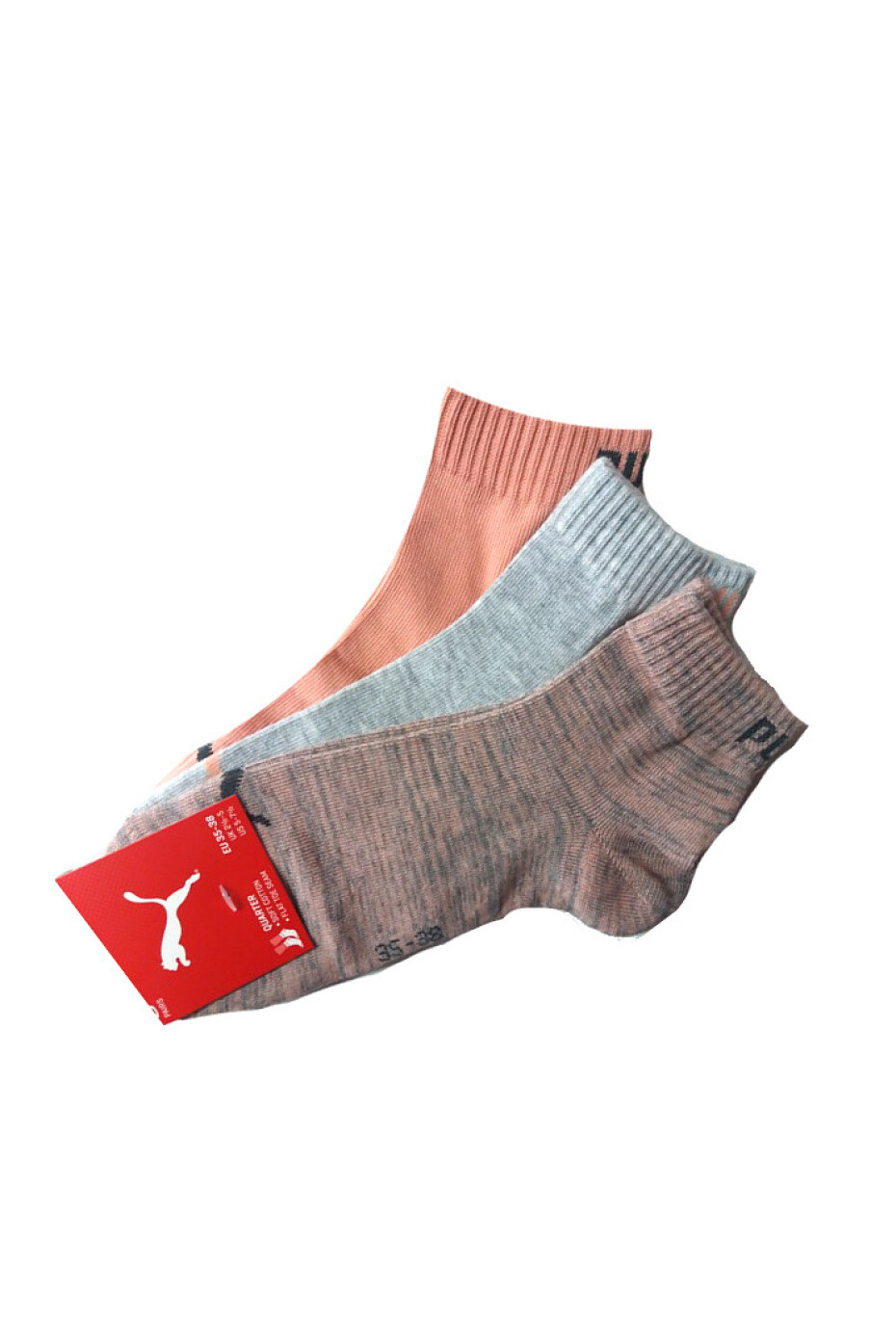 Ponožky Puma 906978 Quarter Soft A'3 bílá 35-38 - main (2)