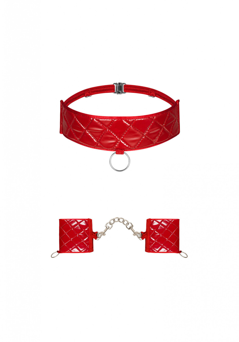 Pikantní sada Hunteria cuffs & choker - Obsessive UNI červená - main (0)