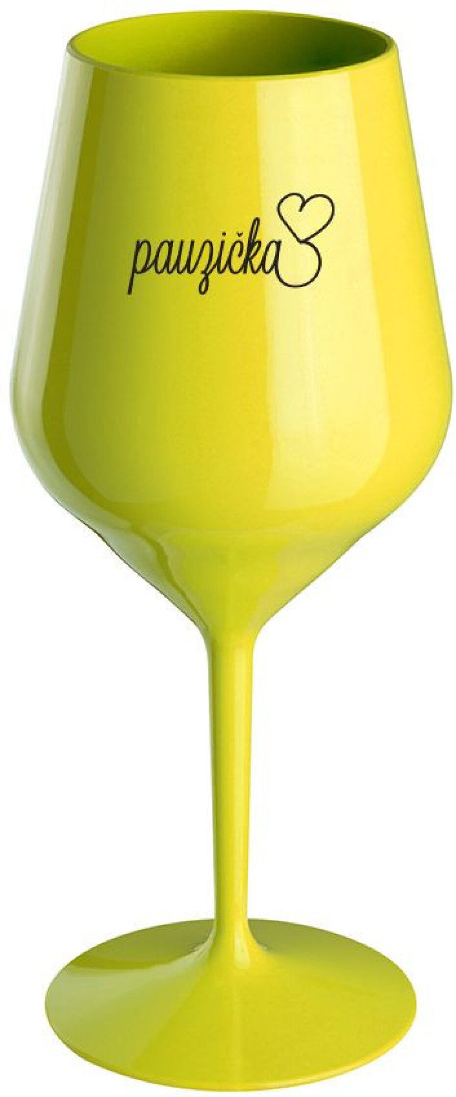 PAUZIČKA - žlutá nerozbitná sklenice na víno 470 ml - main (0)