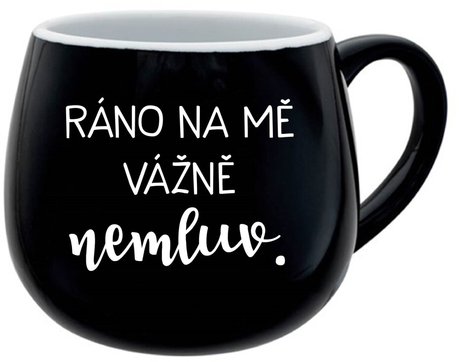 RÁNO NA MĚ VÁŽNĚ NEMLUV. - černý keramický hrníček 300 ml - main (0)
