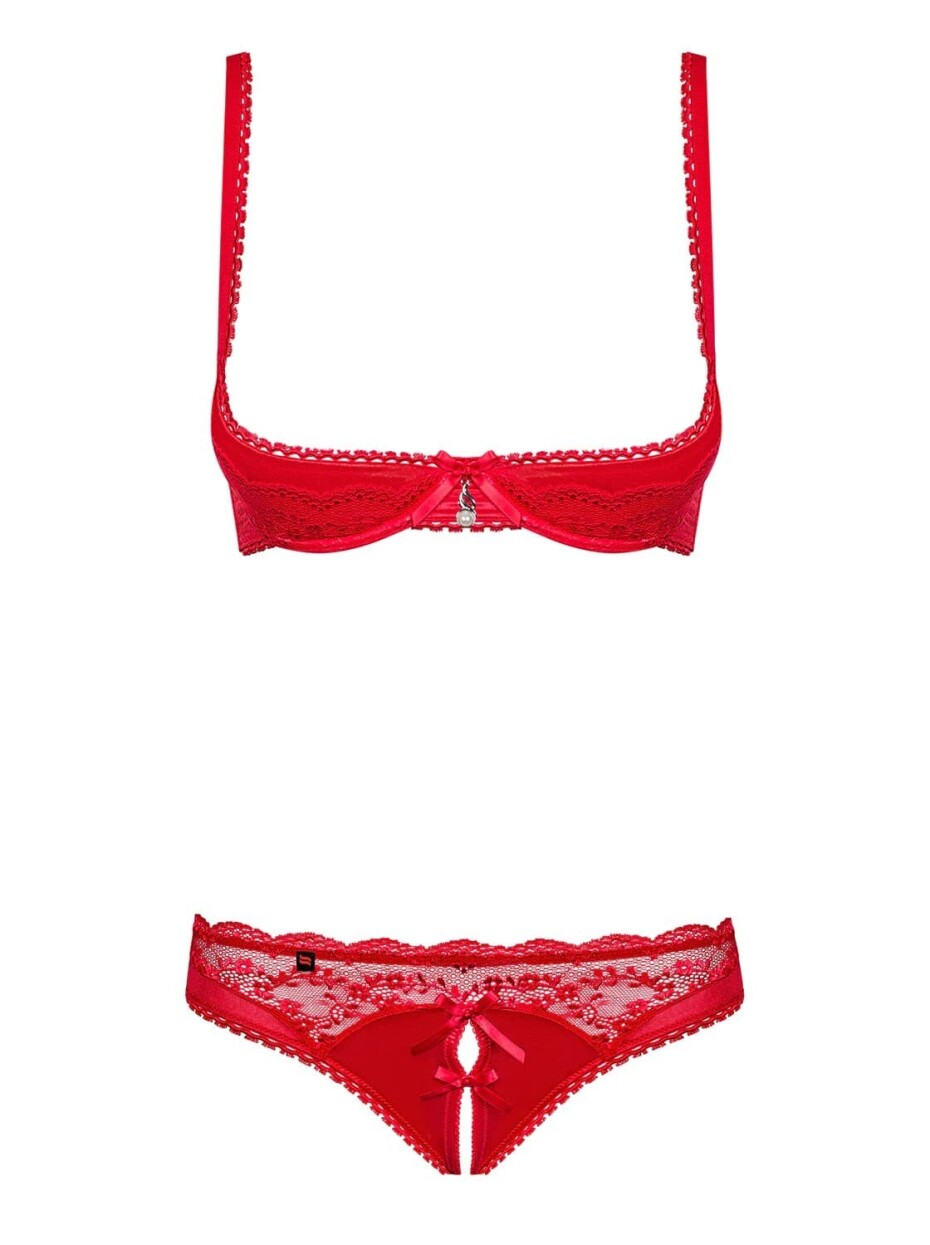 Nezbedná podprsenka Lovica half-bra - Obsessive červená S/M - main (2)