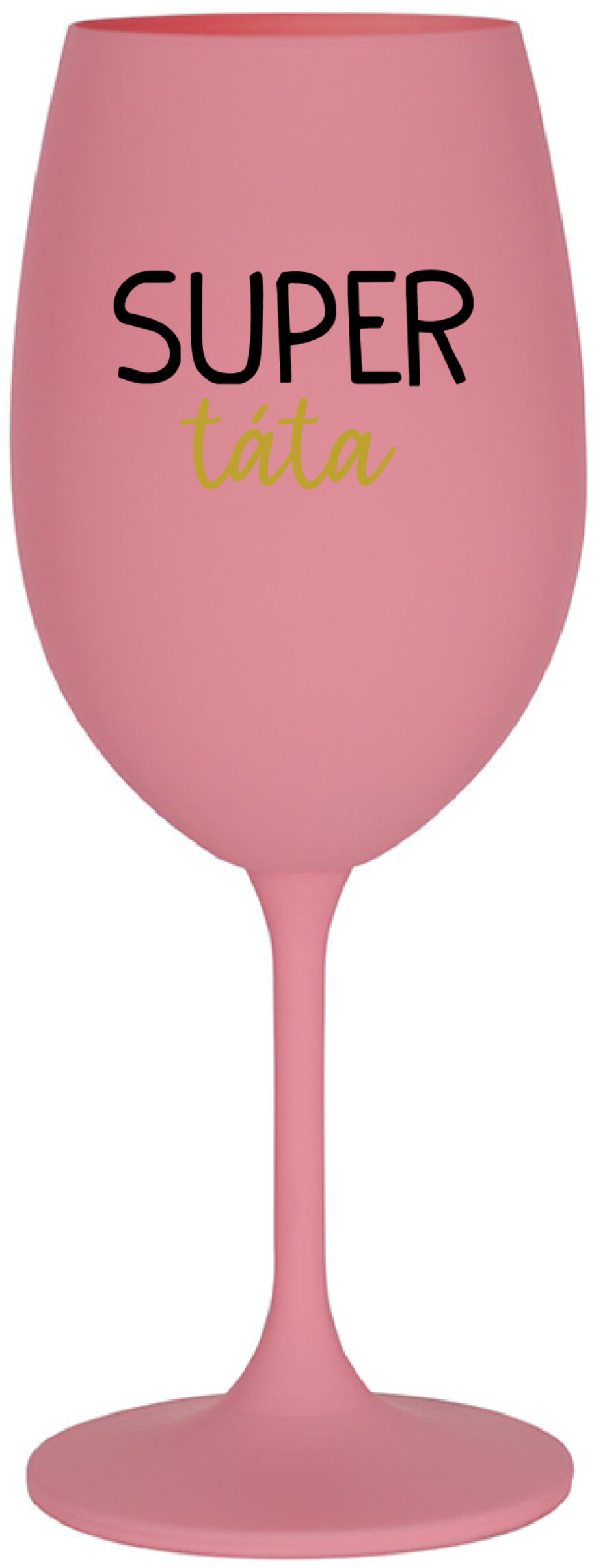 SUPER TÁTA - růžová sklenice na víno 350 ml - main (0)