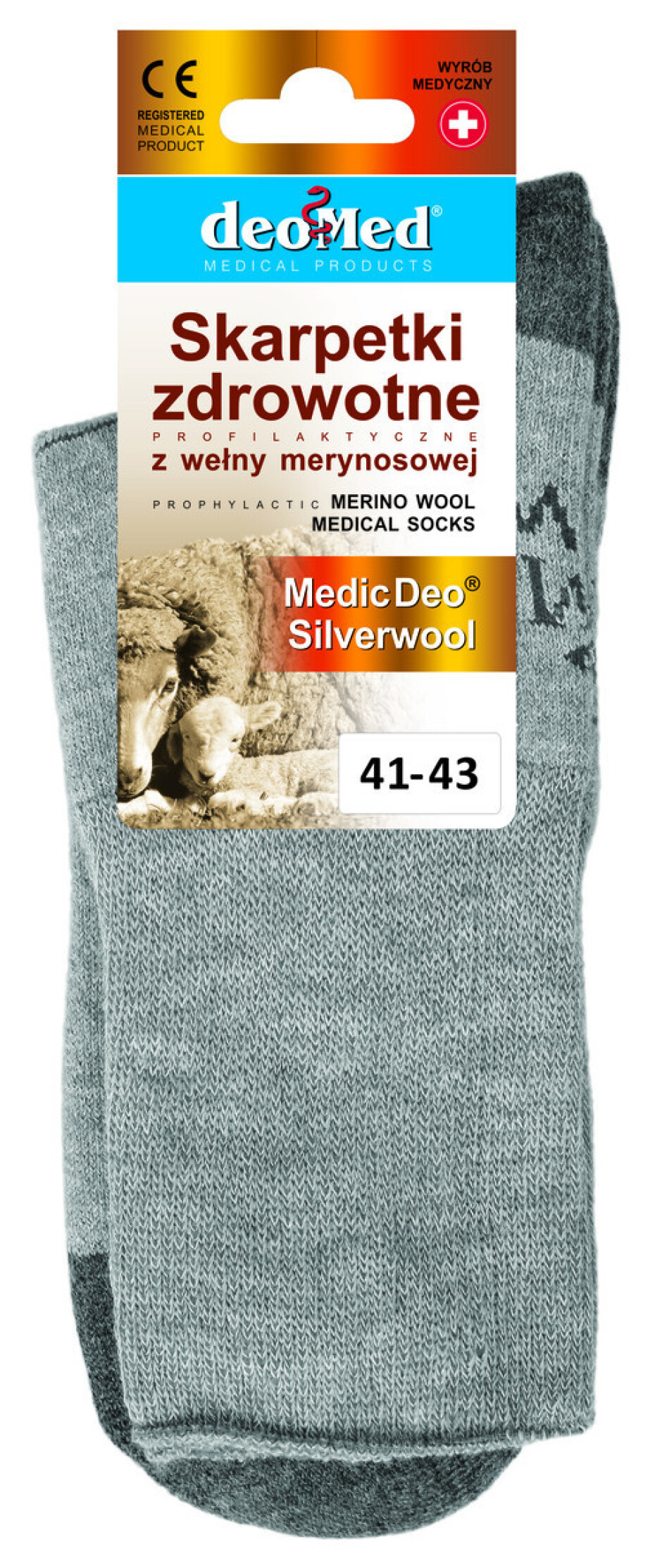 Zdravotní ponožky MEDIC DEO SILVERWOOL - JJW DEOMED šedá 41-43 - main (2)