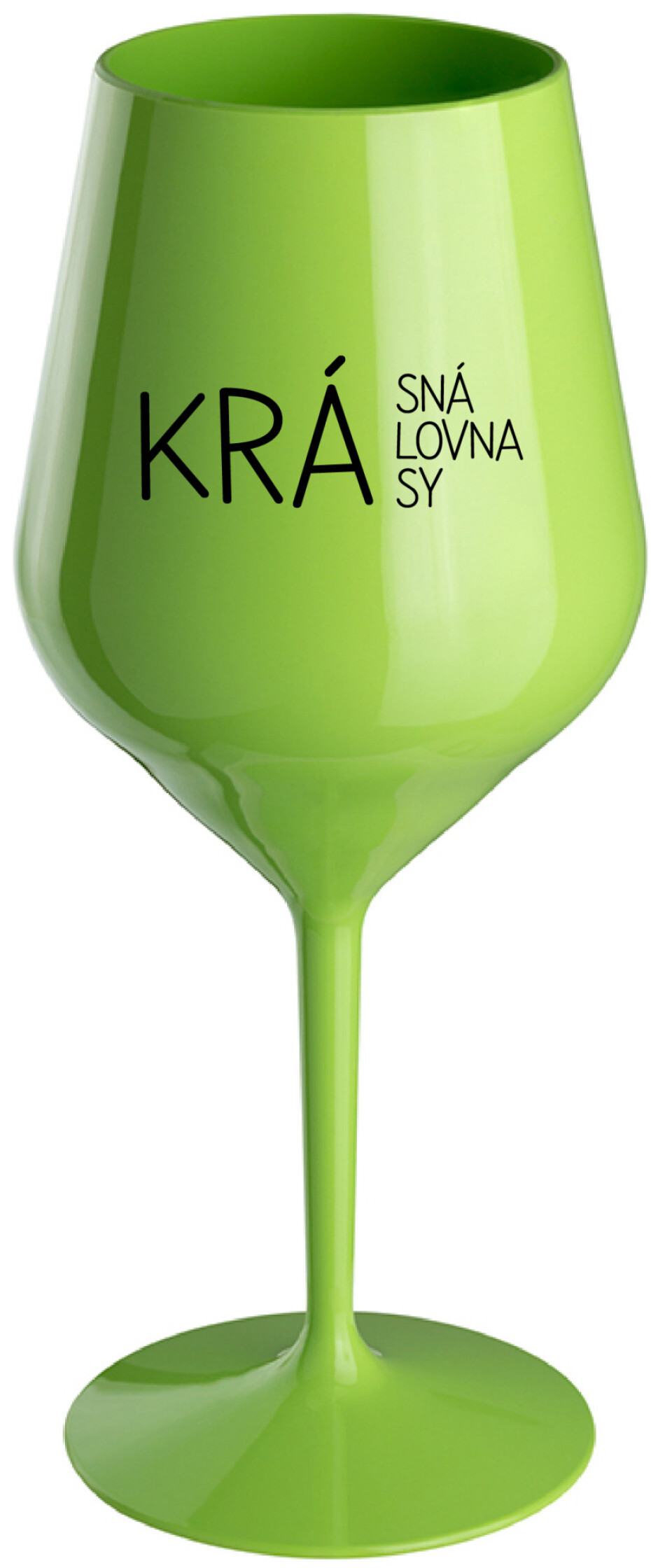 KRÁSNÁ KRÁLOVNA KRÁSY - zelená nerozbitná sklenice na víno 470 ml - main (0)