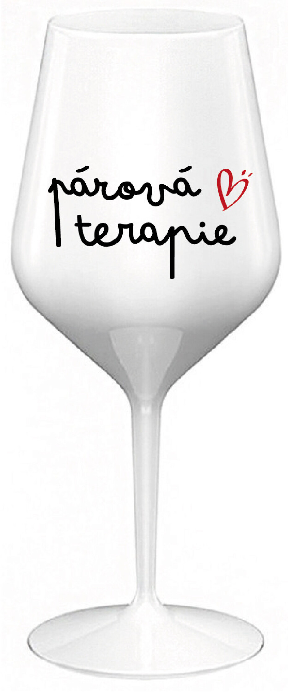PÁROVÁ TERAPIE - bílá nerozbitná sklenice na víno 470 ml - main (0)