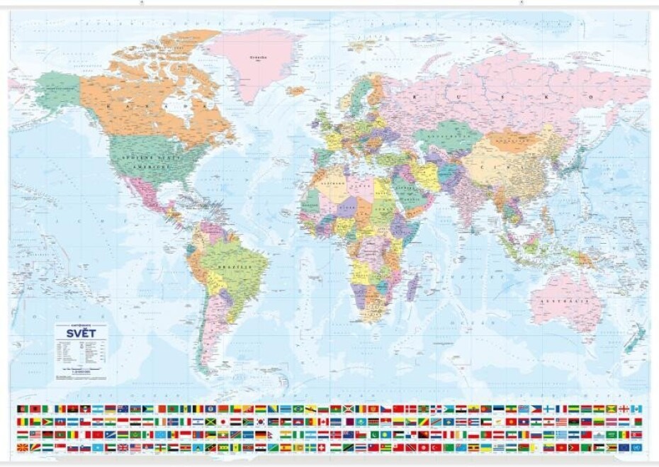 Svět - nástěnná mapa Státy a území, 1:21 000 000 - main (0)
