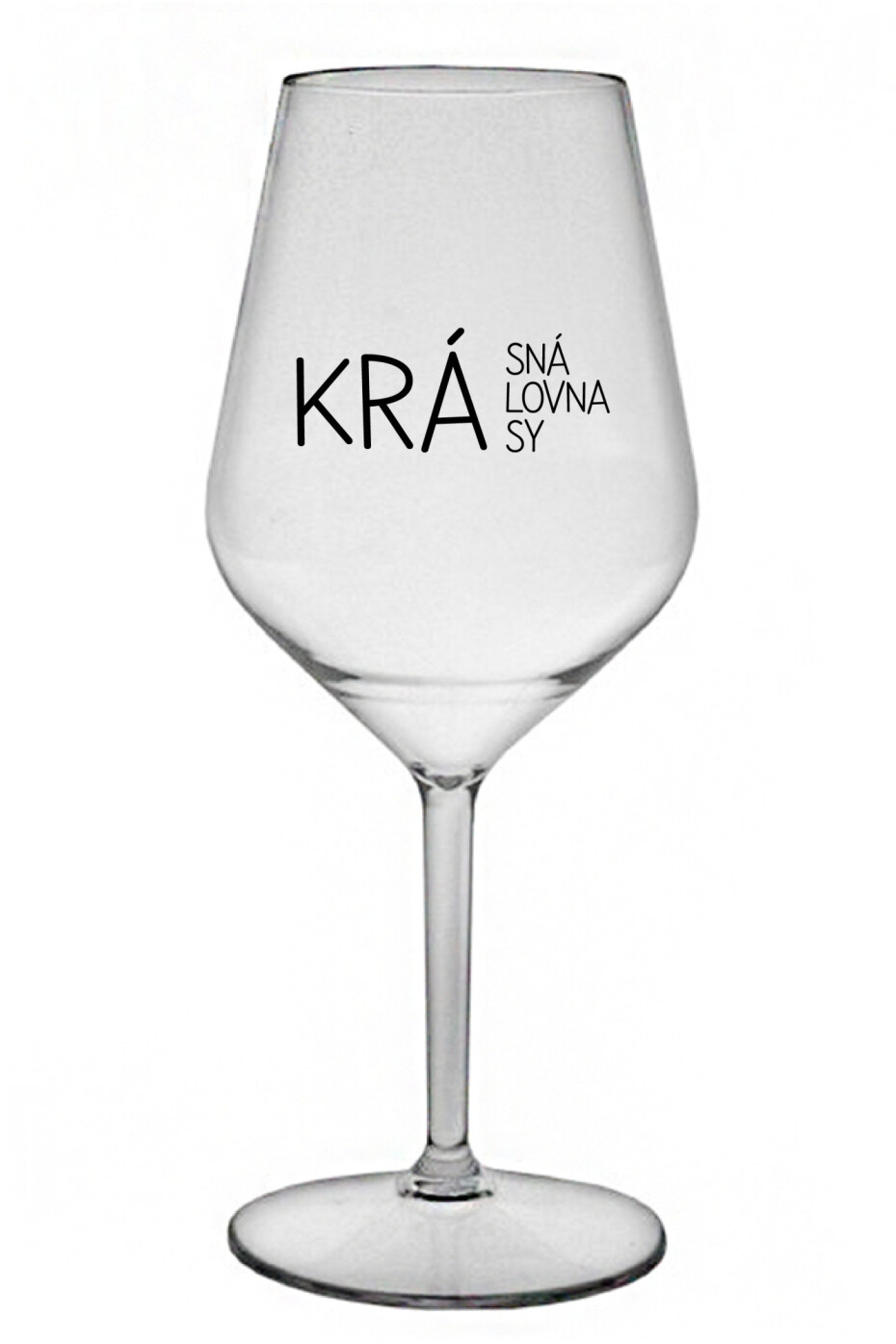 KRÁSNÁ KRÁLOVNA KRÁSY - čirá nerozbitná sklenice na víno 470 ml - main (0)