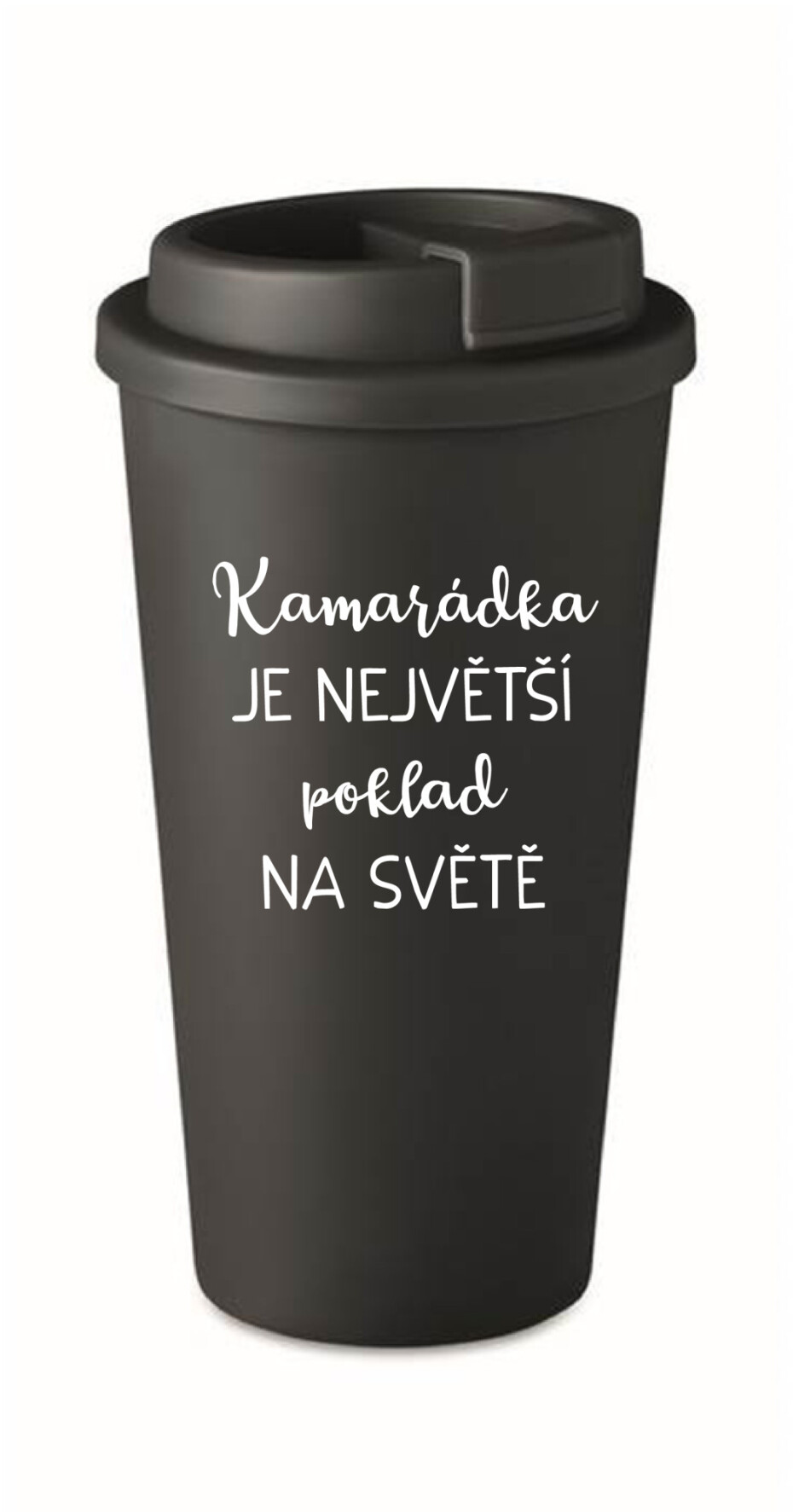 KAMARÁDKA JE NEJVĚTŠÍ POKLAD NA SVĚTĚ - černý termohrnek 475 ml - main (0)