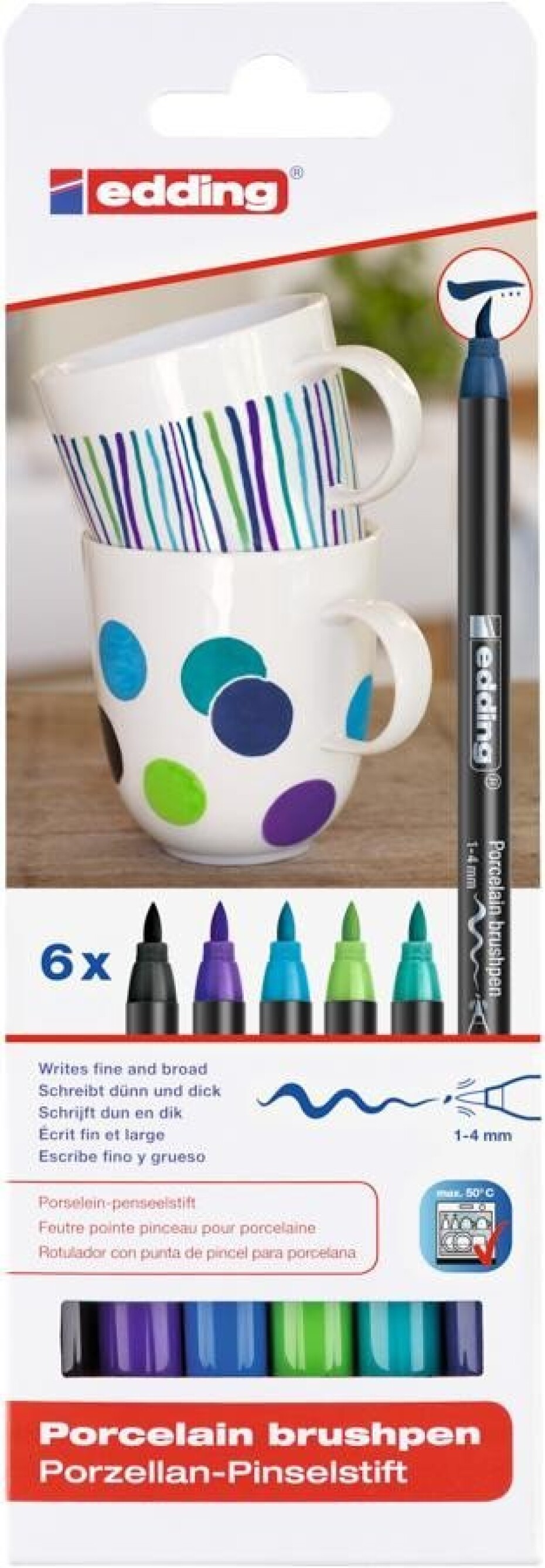 Edding Popisovač 4200 na porcelán - studené barvy, sada 6 ks - main (0)