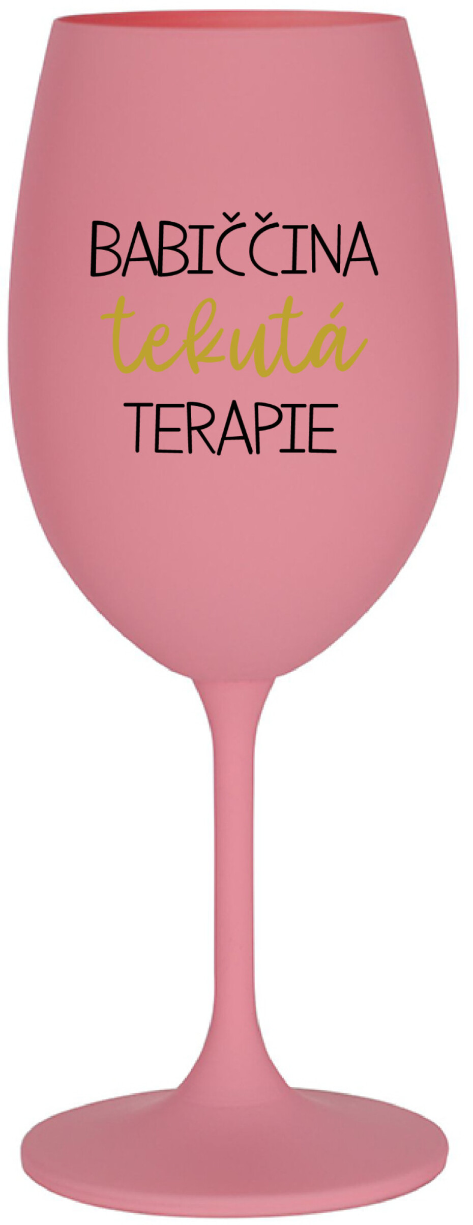 BABIČČINA TEKUTÁ TERAPIE - růžová sklenice na víno 350 ml - main (0)