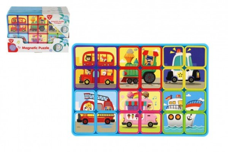 Puzzle magnetické deskové doprava plast ve fólii 30x20x1cm - main (0)