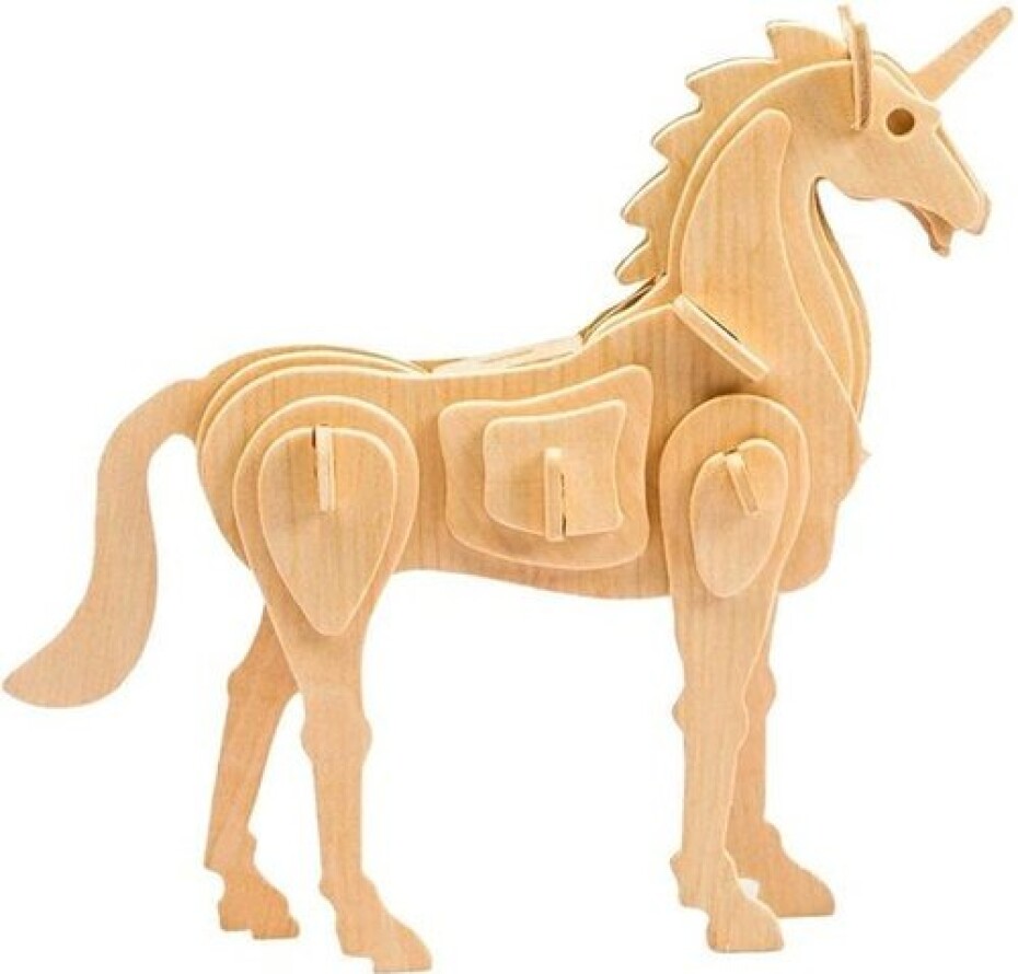 Dřevěné 3D puzzle Jednorožec - main (0)