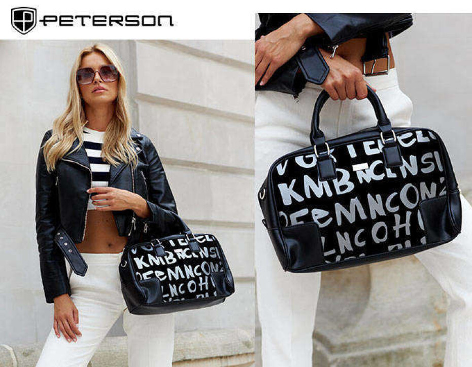 Dámská kabelka CP204450 Šedá s potiskem - PETERSON šedá s potiskem one size - main (2)