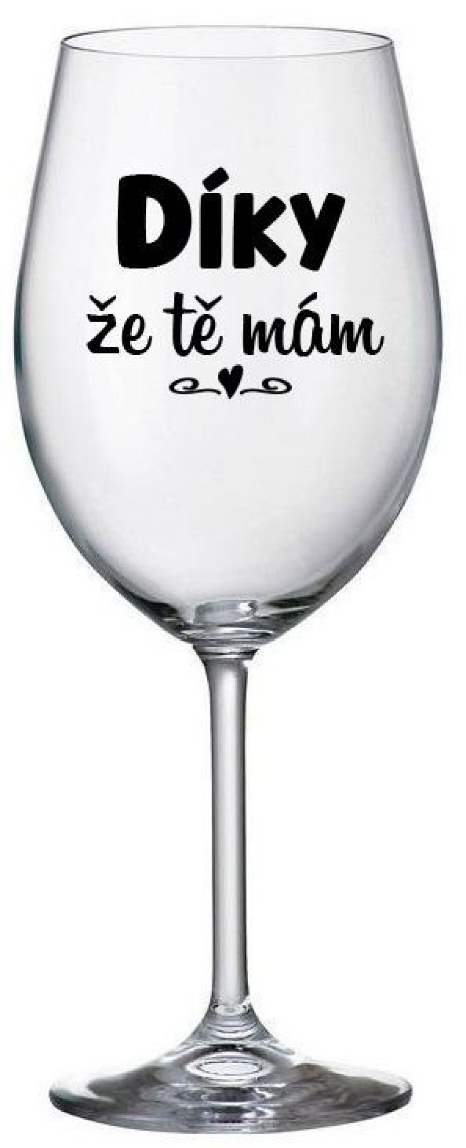 DÍKY ŽE TĚ MÁM - čirá sklenice na víno 350 ml - main (0)