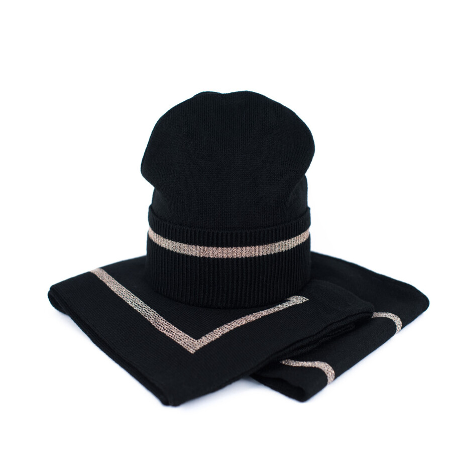 Čepice a šála Art Of Polo Set cz19303 Černá UNI - main (0)