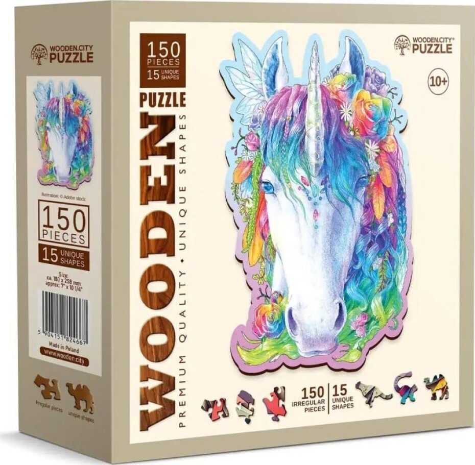 Dřevěné puzzle Stylový jednorožec 150 dílků - main (0)