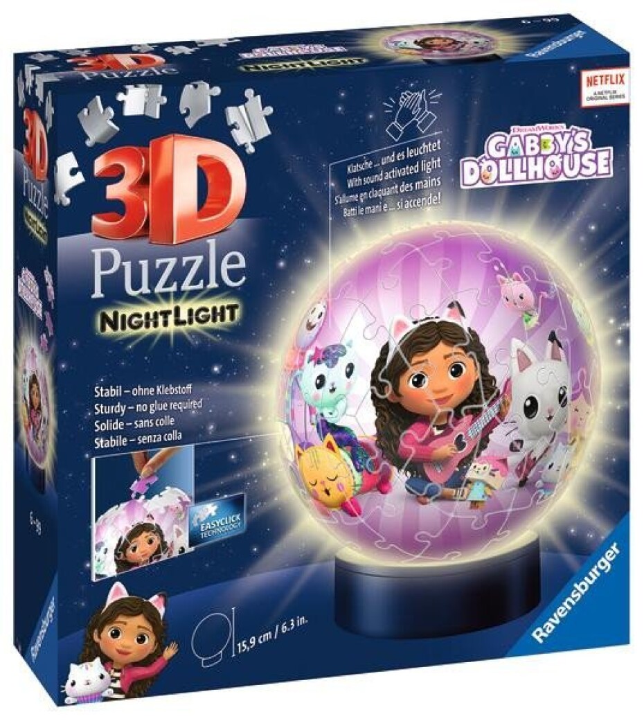 3D Puzzle-Ball: Gabby’s Dollhouse 72 dílků (noční edice) - main (0)