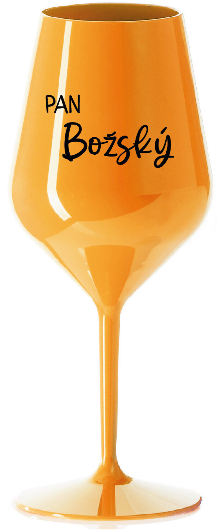 PAN BOŽSKÝ  - oranžová nerozbitná sklenice na víno 470 ml - main (0)