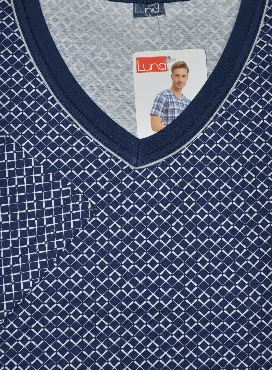 Pánské pyžamo Luna 793 M-2XL kr/r modrá M - main (14)